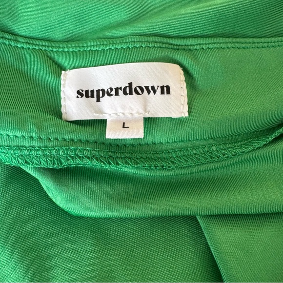 Superdown Mia Drape Slit Dress in Kelly Green - Picture 4 of 7